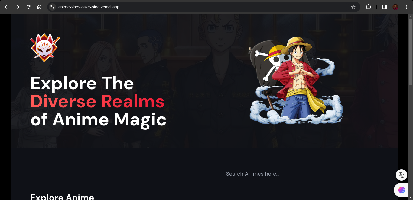 Photo of the Anime Showcase app