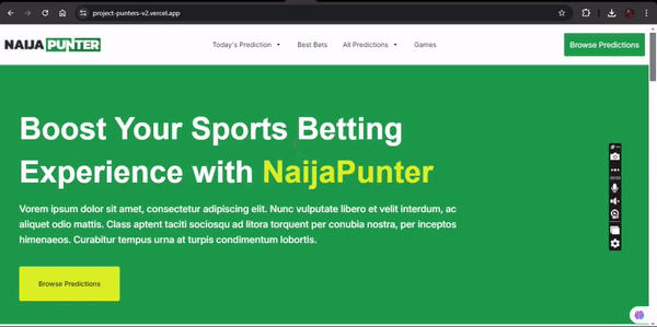 Photo of the punters app