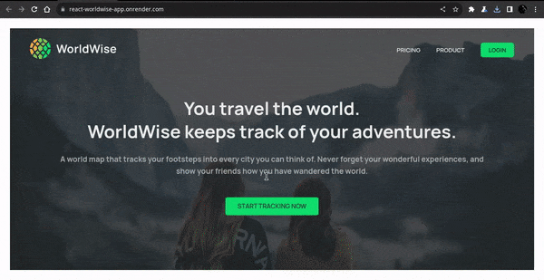 Photo of Worldwise Web App Homepage
